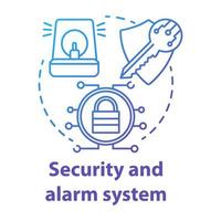 Security and alarm system blue gradient concept icon. Smart house idea thin line illustration. Innovative technology for apartment. Burglary and robbery protection. Vector isolated outline drawing