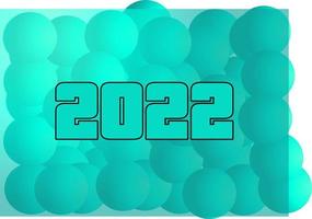 Fondo de año nuevo 2022 en estilo burbuja vector