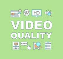 Video quality word concepts banner. Video post production. Film rating, review, feedback. Presentation, website. Isolated lettering typography idea with linear icons. Vector outline illustration