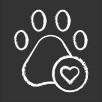 Pets allowed chalk icon. Animal welcome. Pet friendly area. Veterinarian clinic. Shelter, hotel for animals. Apartment amenities for dog and cat owners. Isolated vector chalkboard illustration