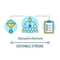 Executive elections concept icon. Executive branch, authority hierarchy idea concept icon. thin line illustration. Choosing new federal government. Vector isolated outline drawing. Editable stroke