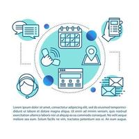 Call center concept linear illustration. Hotline. Helpline. Infocenter. Customer support. Article, brochure, magazine page. Contact center. Thin line icons with text. Vector isolated outline drawing