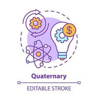 Quaternary concept icon. Knowledge sector idea thin line illustration. Information-based service. Research and development. Economy sector. Vector isolated outline drawing. Editable stroke