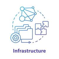 Infrastructure concept icon. Software development tools idea thin line illustration. Mobile device programming and coding. Project management and maintenace. Vector isolated outline drawing