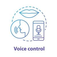 Voice control blue gradient concept icon. Smart house management idea thin line illustration. Innovative technology for apartment. Verbal interaction. Vector isolated outline drawing