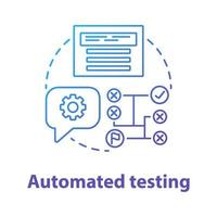 Automated testing concept icon. Software development tools idea thin line illustration. Mobile device programming and coding. Project management and maintenance. Vector isolated outline drawing