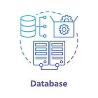 Database concept icon. Software development tools idea thin line illustration. Mobile device programming and coding. Application management and optimization. Vector isolated outline drawing