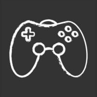 Game room chalk icon. Gamepad. Video game controller. Community recreation area. Room for spending time with friends. Esports competition. Joystick. Isolated vector chalkboard illustration