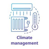 Climate management blue gradient concept icon. Smart house idea thin line illustration. Innovative technology for apartment. Heating and temperature control. Vector isolated outline drawing