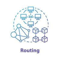 Routing concept icon. Software development tools idea thin line illustration. Mobile device programming and coding. Application management and optimization. Vector isolated outline drawing