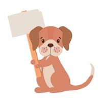 dog holding a banner vector