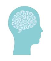 silhouette head and brain vector