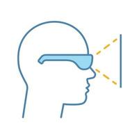 VR player side view color icon. Virtual reality player. 3D glasses. Isolated vector illustration