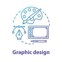 Graphic design concept icon. Mobile device application digital interface development idea thin line illustration. Creative visual content. Application management. Vector isolated outline drawing