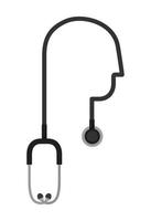 stethoscope with face shape vector