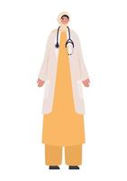 arab woman doctor vector