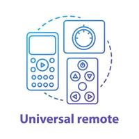 Universal remote blue gradient concept icon. Smart house idea thin line illustration. Innovative technology for apartment. Multimedia system. Home automation. Vector isolated outline drawing