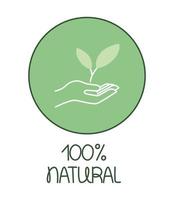 one hundred percent natural stamp vector