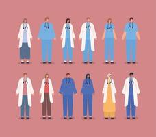 twelve nice doctors vector