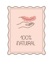 one hundred percent natural card vector