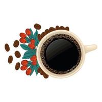 black coffee illustration vector