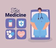 diseño de telemedicina vector