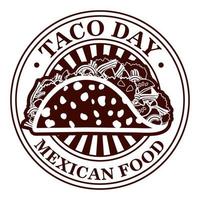 taco stamp illustration vector