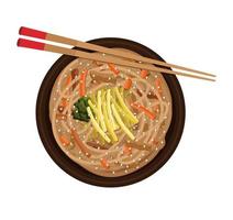 japchae in a plate vector