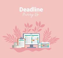 pretty deadline card vector