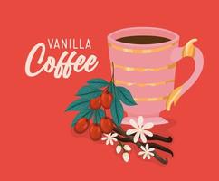 vanilla coffee card vector