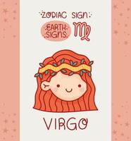 virgo sign card vector