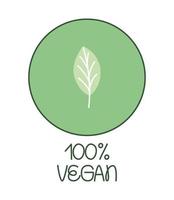one hundred percent vegan vector