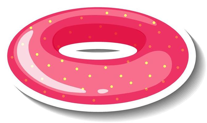 A sticker template with pink dotted swimming ring