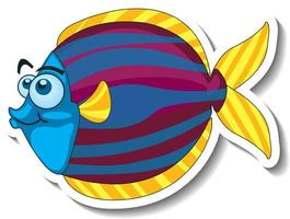 Cute fish sea animal cartoon sticker vector