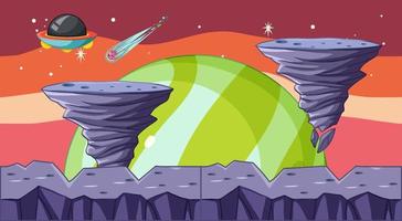 Fantasy outer space scene in cartoon style vector