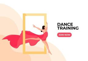 ilustración de tarjeta de promoción de entrenamiento de baile vector
