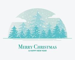 Merry Christmas Happy New Year Flat vector