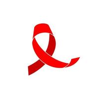 AIDS day red ribbon on white background vector