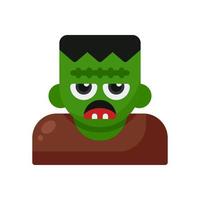 icono de estilo plano de Frankenstein. signo de monstruo. vector