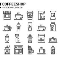 Coffeeshop Outline Icon vector