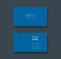 blue double sided business card template vector