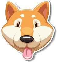 A sticker template of dog cartoon character vector