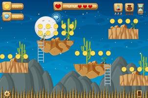 Collecting Coins Platformer Game Template vector