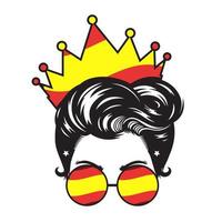 Mom Spain Crown Head design on white background. vector illustration.