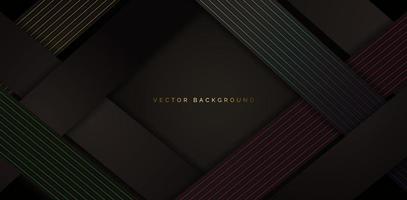 luxury modern black background with twisted colorful stripes vector