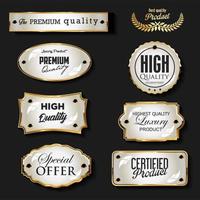 Gold and black sale labels retro vintage design collection vector