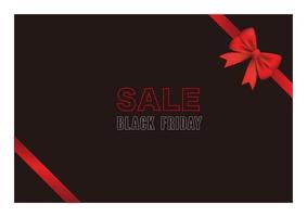 Black Friday Sale Vector Background illustration With A Red Ribbon, Black Background, And A Text Space.