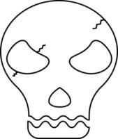 cute skull outline symbol or icon vector