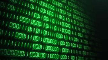 número do código binário digital na tela do computador video