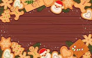 lindo fondo de galletas de navidad vector